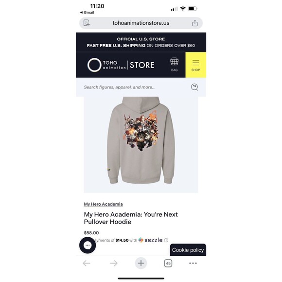 MY HERO ACADEMIA iiZO PULLOVER HOODIE Tan Size Large - Picture 7 of 7